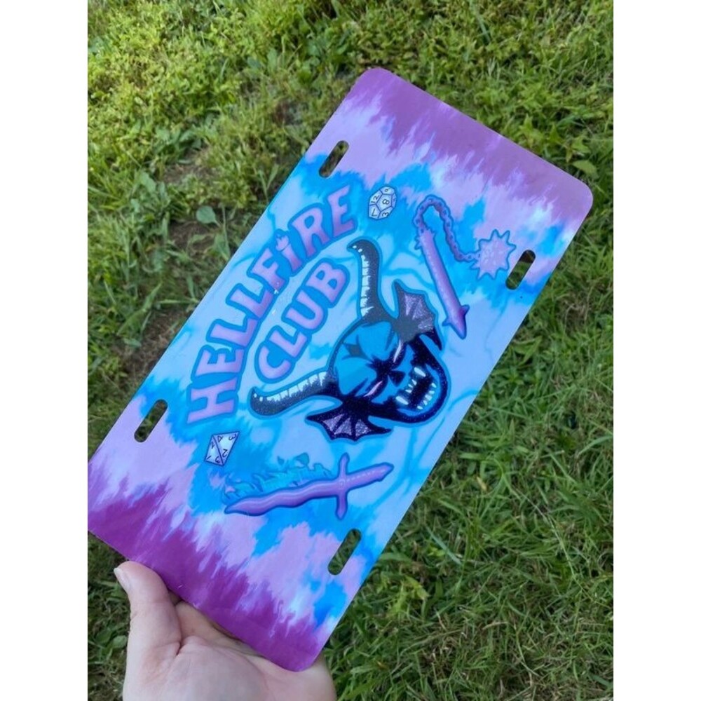 Pastel Stranger things spooky Halloween license plate